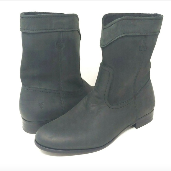 Frye Cara Roper Short Suede Nubuck Leather Boots - Picture 7 of 7